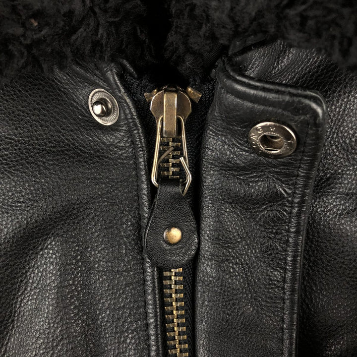 G-1 Type Leather Flight Jacket, Men's Size L genuine leather black type Vintage Second Hand