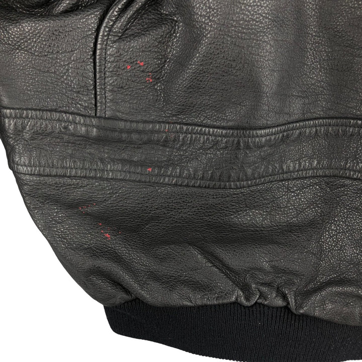 G-1 Type Leather Flight Jacket, Men's Size L genuine leather black type Vintage Second Hand