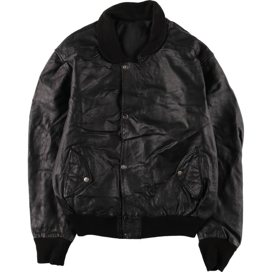 MADNESS CUIR PARIS vintage leather jacket, made in France, size L, men's genuine leather black type Vintage Second Hand