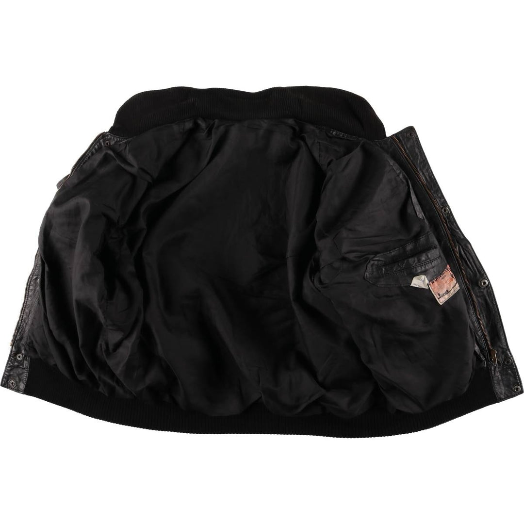 MADNESS CUIR PARIS vintage leather jacket, made in France, size L, men's genuine leather black type Vintage Second Hand