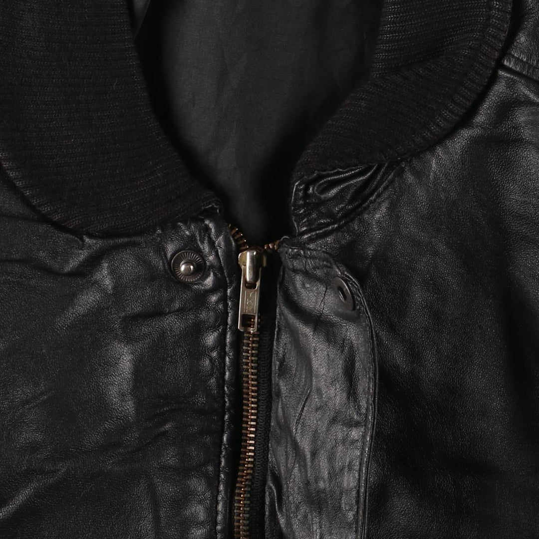 MADNESS CUIR PARIS vintage leather jacket, made in France, size L, men's genuine leather black type Vintage Second Hand
