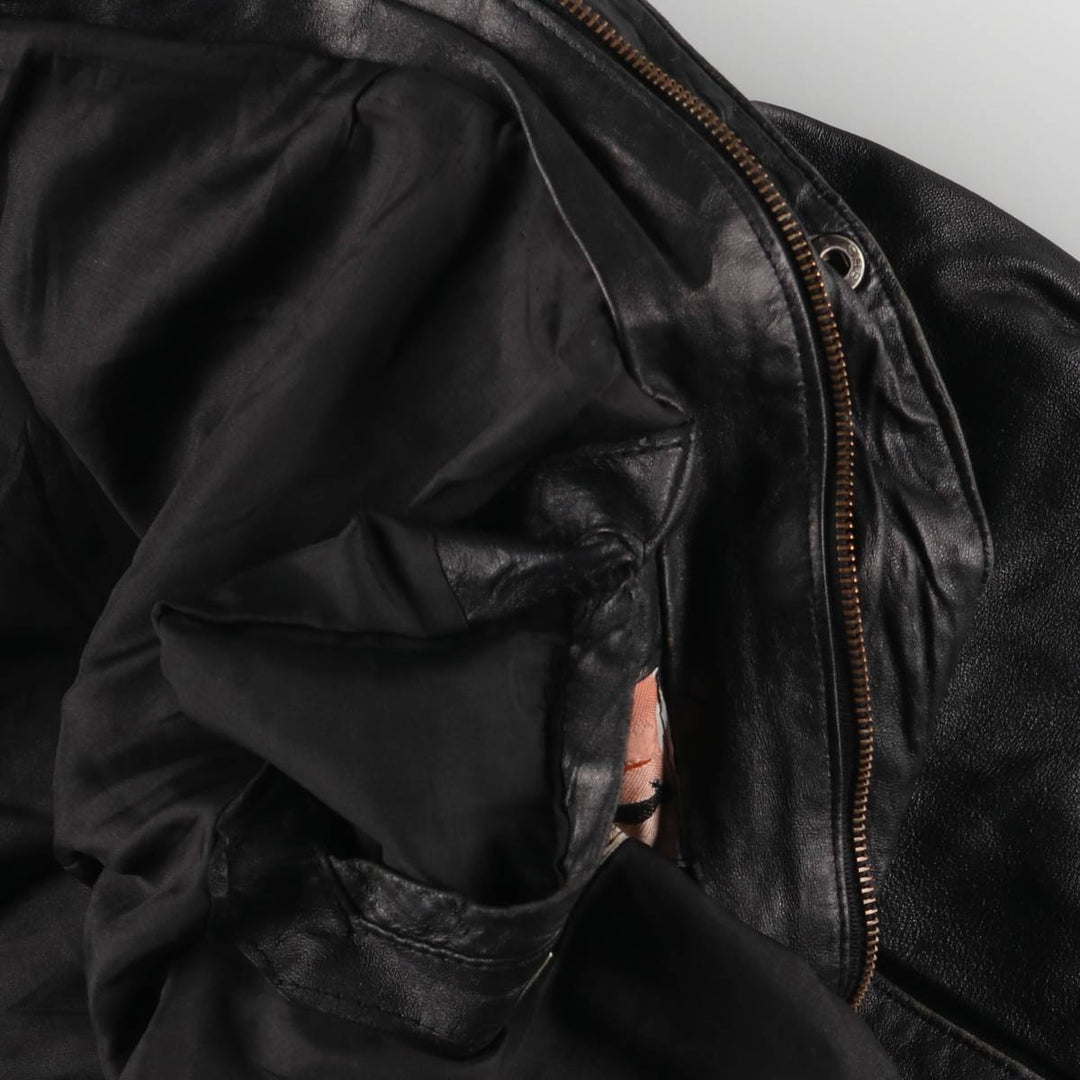 MADNESS CUIR PARIS vintage leather jacket, made in France, size L, men's genuine leather black type Vintage Second Hand