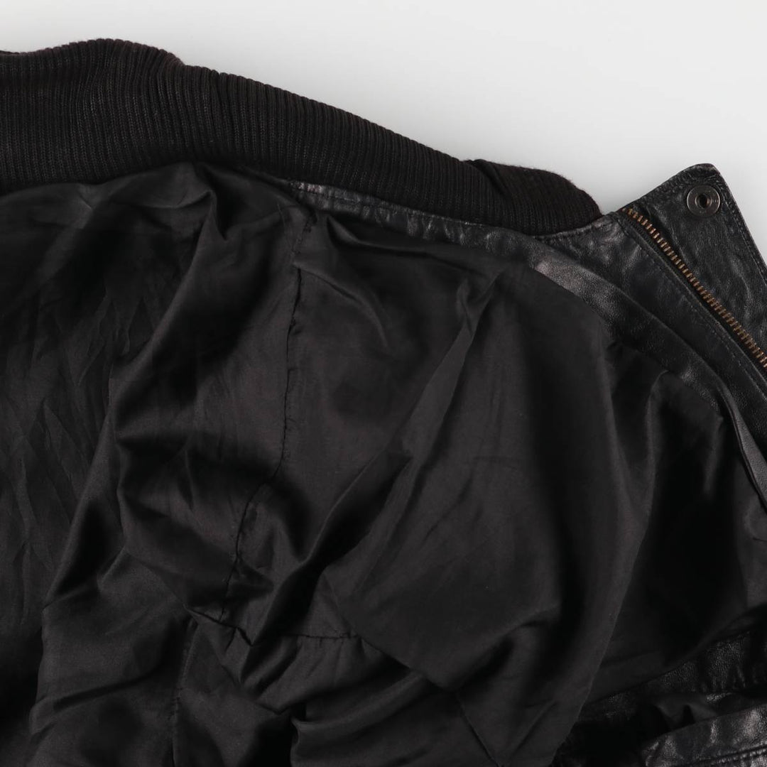 MADNESS CUIR PARIS vintage leather jacket, made in France, size L, men's genuine leather black type Vintage Second Hand
