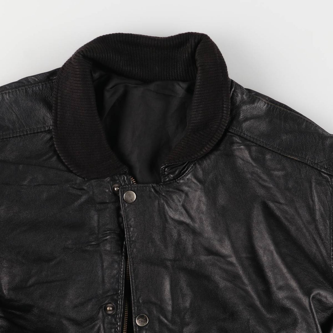 MADNESS CUIR PARIS vintage leather jacket, made in France, size L, men's genuine leather black type Vintage Second Hand
