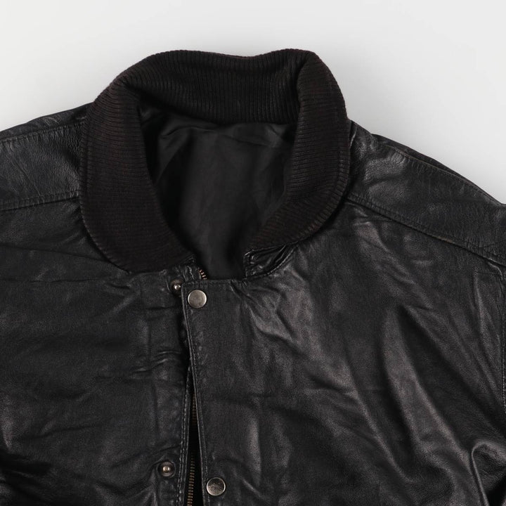 MADNESS CUIR PARIS vintage leather jacket, made in France, size L, men's genuine leather black type Vintage Second Hand