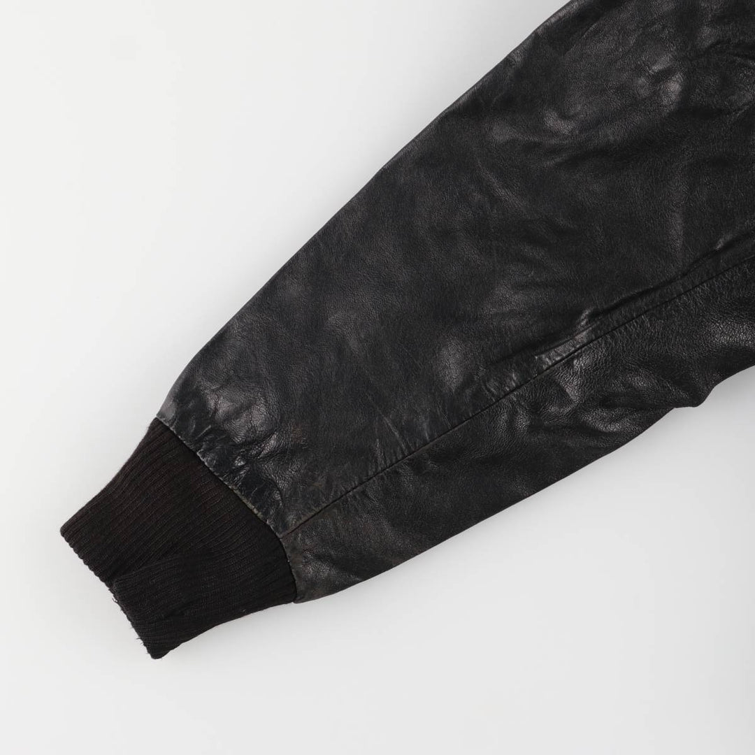 MADNESS CUIR PARIS vintage leather jacket, made in France, size L, men's genuine leather black type Vintage Second Hand