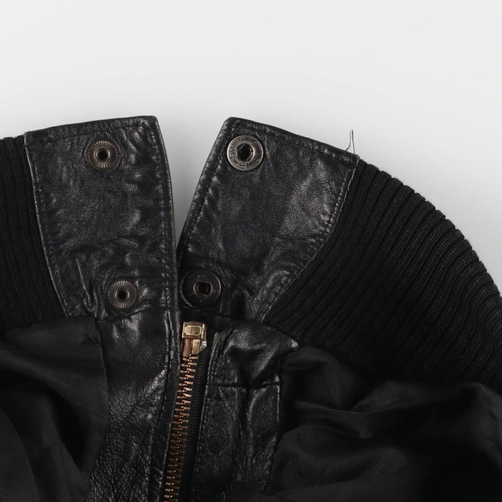 MADNESS CUIR PARIS vintage leather jacket, made in France, size L, men's genuine leather black type Vintage Second Hand