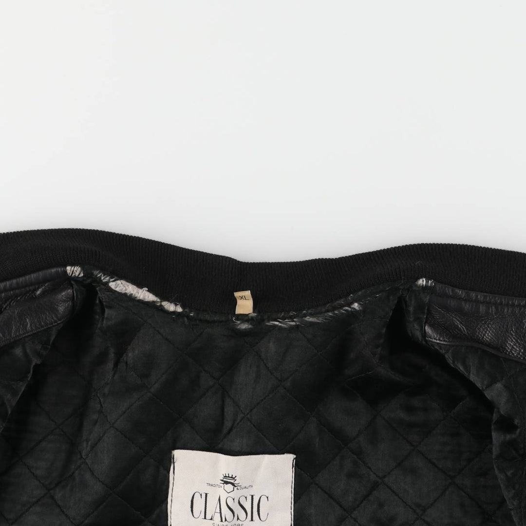 CLASSIC Leather Blouson Men's XL unclear black type Vintage Second Hand