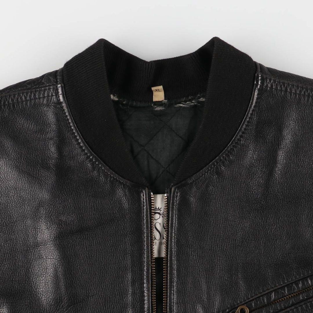 CLASSIC Leather Blouson Men's XL unclear black type Vintage Second Hand