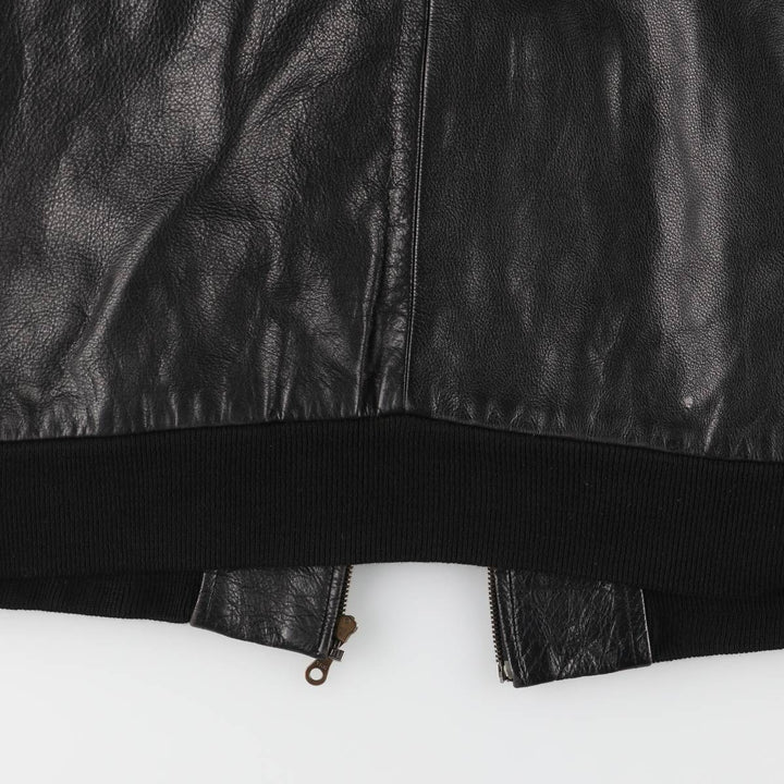 CLASSIC Leather Blouson Men's XL unclear black type Vintage Second Hand