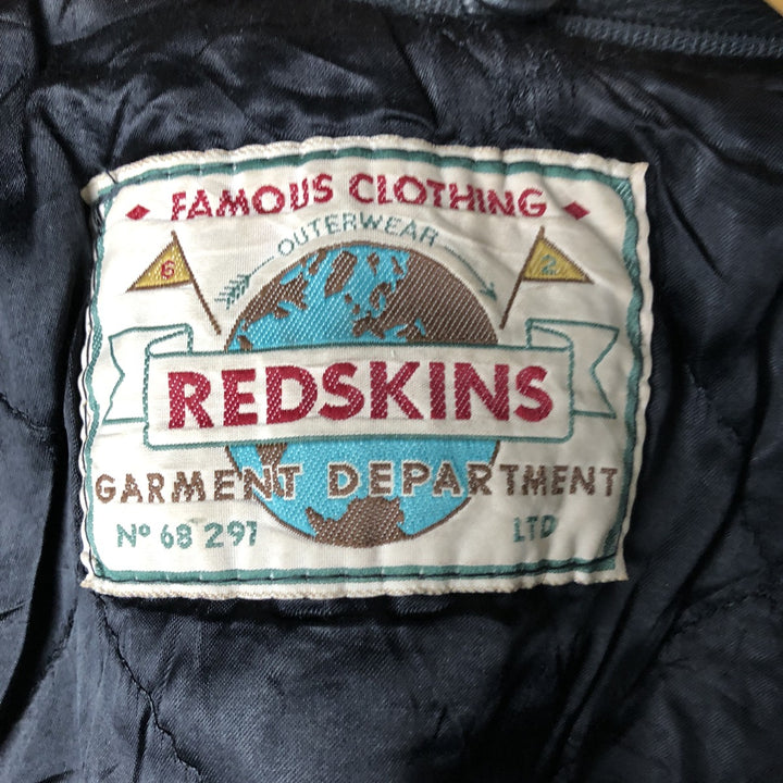 Redskins REDSKINS Padded Swing Top Leather Blouson, Men's XL genuine leather black type Vintage Second Hand
