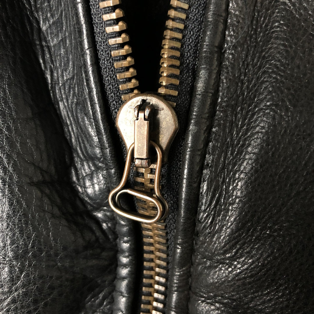 Redskins REDSKINS Padded Swing Top Leather Blouson, Men's XL genuine leather black type Vintage Second Hand