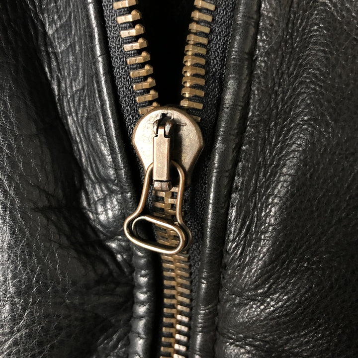 Redskins REDSKINS Padded Swing Top Leather Blouson, Men's XL genuine leather black type Vintage Second Hand