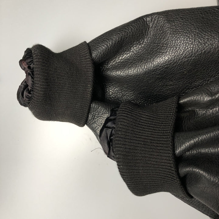 Redskins REDSKINS Padded Swing Top Leather Blouson, Men's XL genuine leather black type Vintage Second Hand