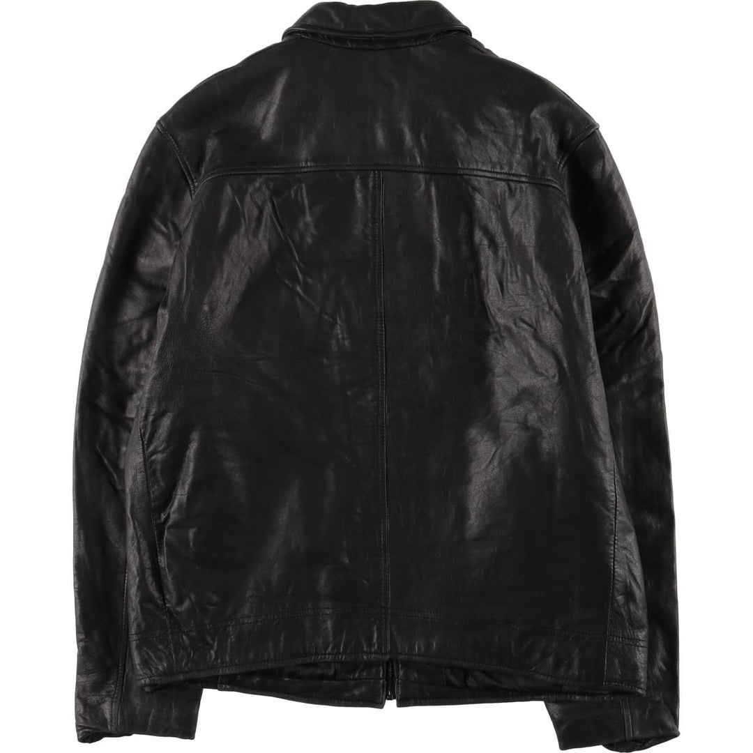 2000s~ Calvin Klein Swing Top Padded Leather Blouson, Men's Size L genuine leather black type Vintage Second Hand