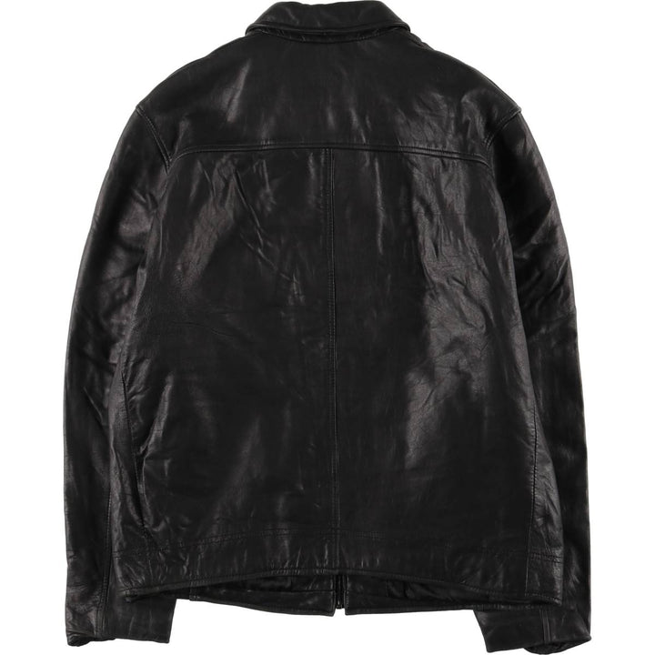 2000s~ Calvin Klein Swing Top Padded Leather Blouson, Men's Size L genuine leather black type Vintage Second Hand