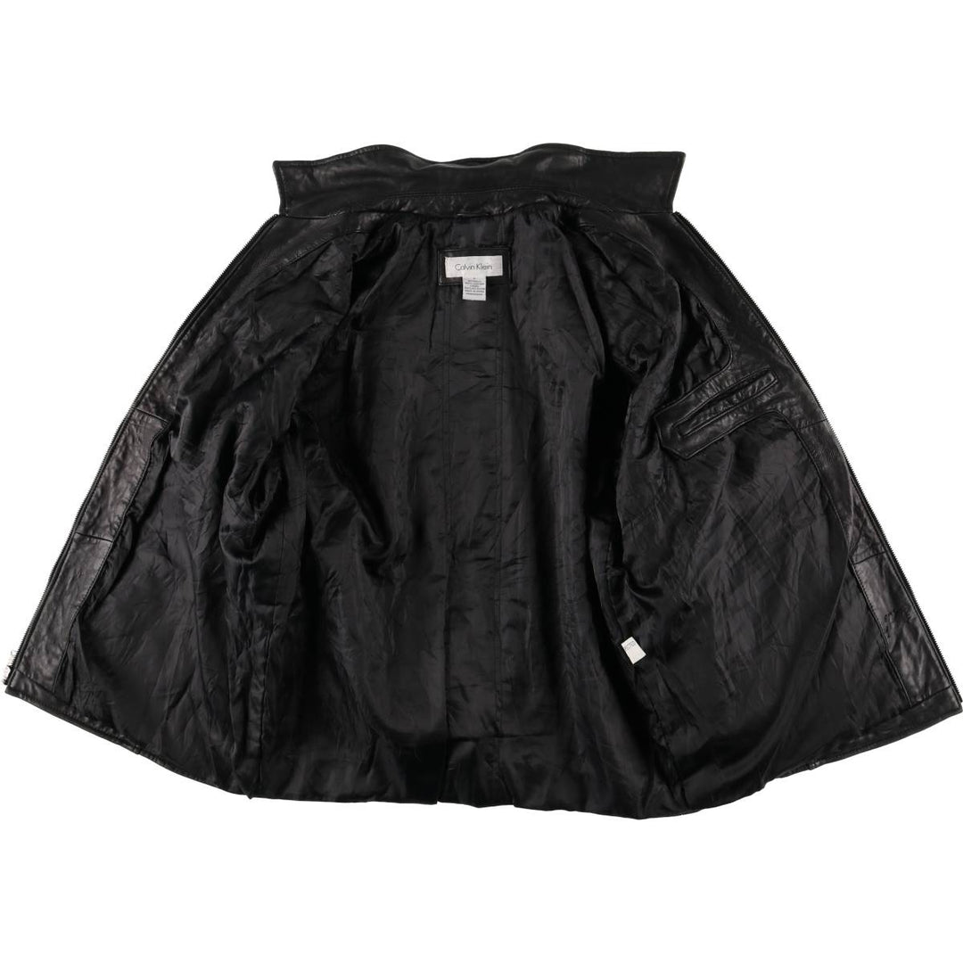 2000s~ Calvin Klein Swing Top Padded Leather Blouson, Men's Size L genuine leather black type Vintage Second Hand