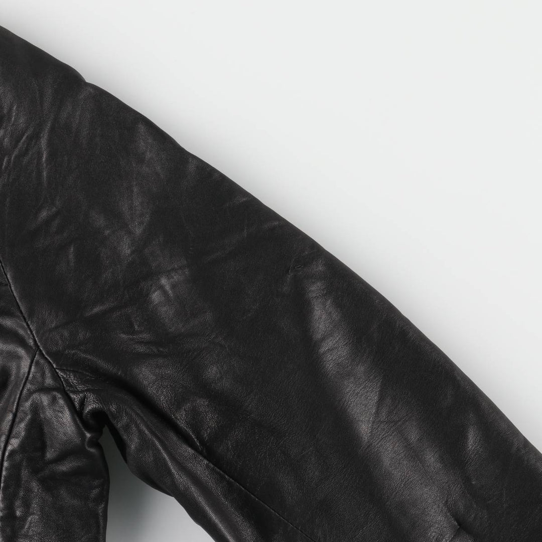 2000s~ Calvin Klein Swing Top Padded Leather Blouson, Men's Size L genuine leather black type Vintage Second Hand