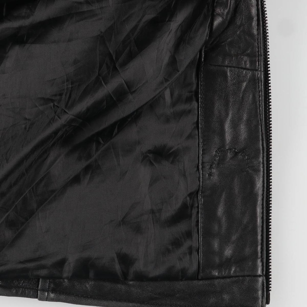 2000s~ Calvin Klein Swing Top Padded Leather Blouson, Men's Size L genuine leather black type Vintage Second Hand