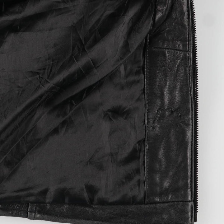 2000s~ Calvin Klein Swing Top Padded Leather Blouson, Men's Size L genuine leather black type Vintage Second Hand