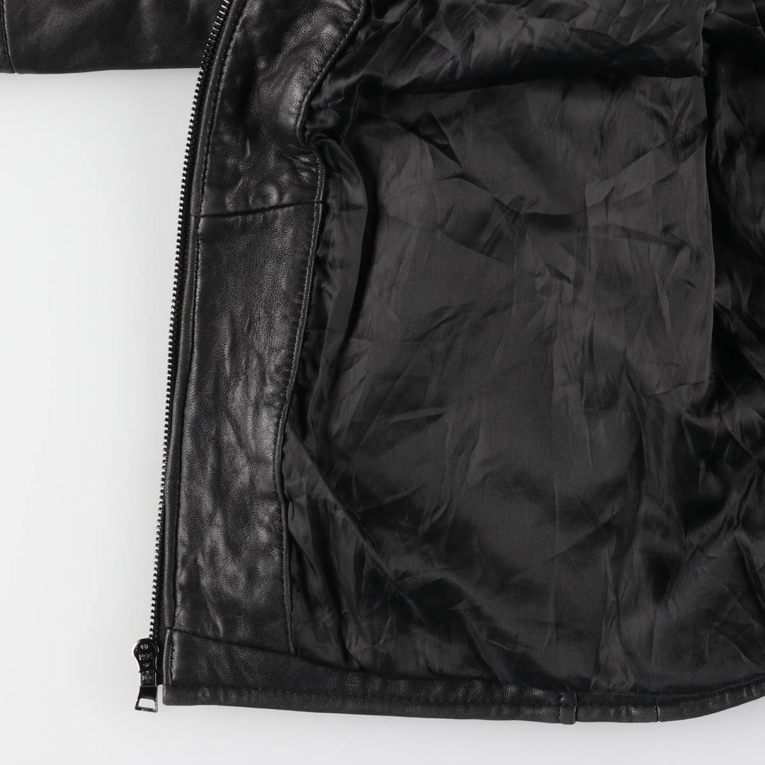 2000s~ Calvin Klein Swing Top Padded Leather Blouson, Men's Size L genuine leather black type Vintage Second Hand