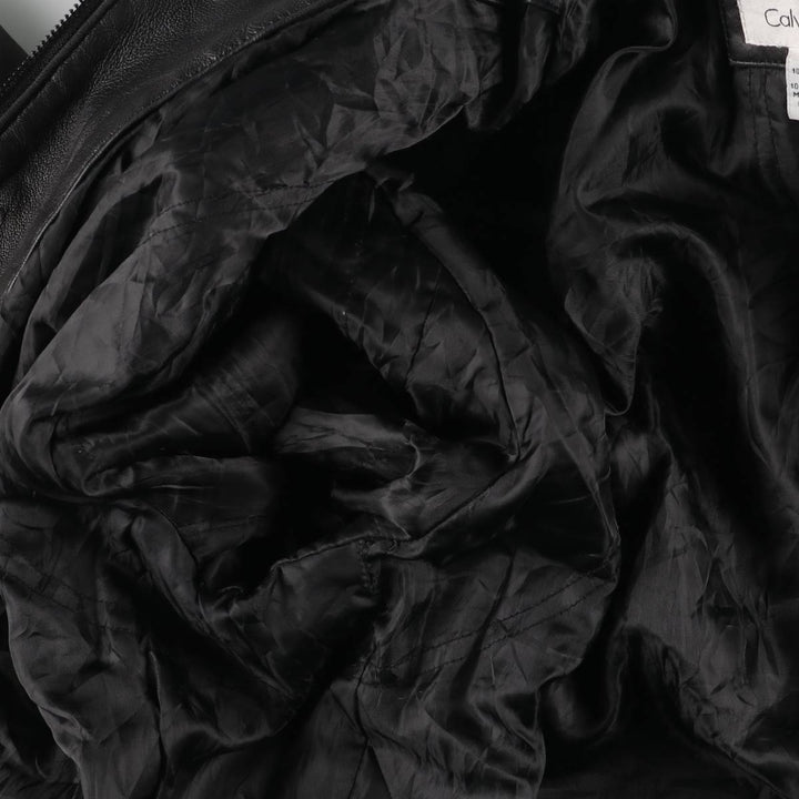 2000s~ Calvin Klein Swing Top Padded Leather Blouson, Men's Size L genuine leather black type Vintage Second Hand