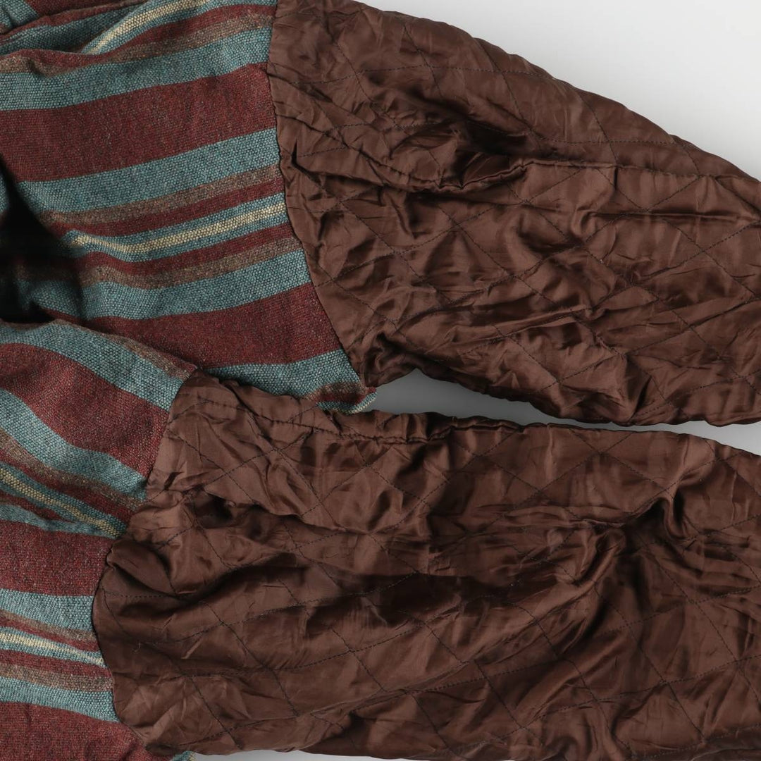 TAI-GUN Padded Trucker Jacket, Leather Blouson Style, Made in France, Men's Size Small unclear brown type Vintage Second Hand