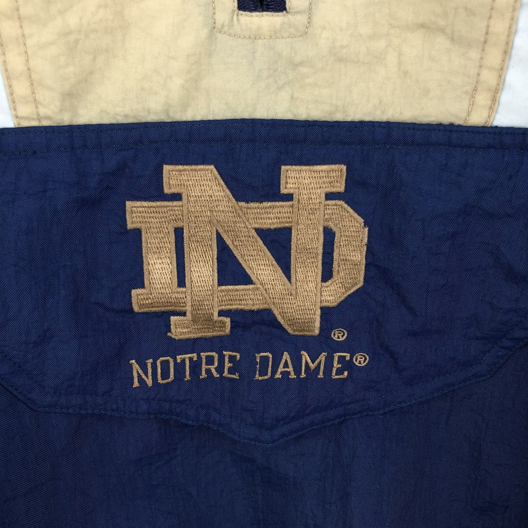 90'S Starter Notre Dame Fighting Irish College Padded Anorak Parka, Men's Size XL Polyurethane Coated Nylon navy blue type Vintage Second Hand