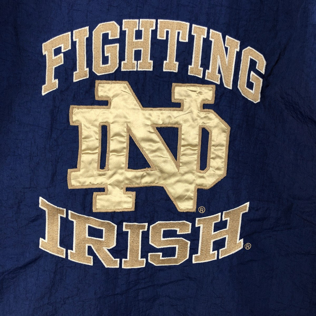 90'S Starter Notre Dame Fighting Irish College Padded Anorak Parka, Men's Size XL Polyurethane Coated Nylon navy blue type Vintage Second Hand