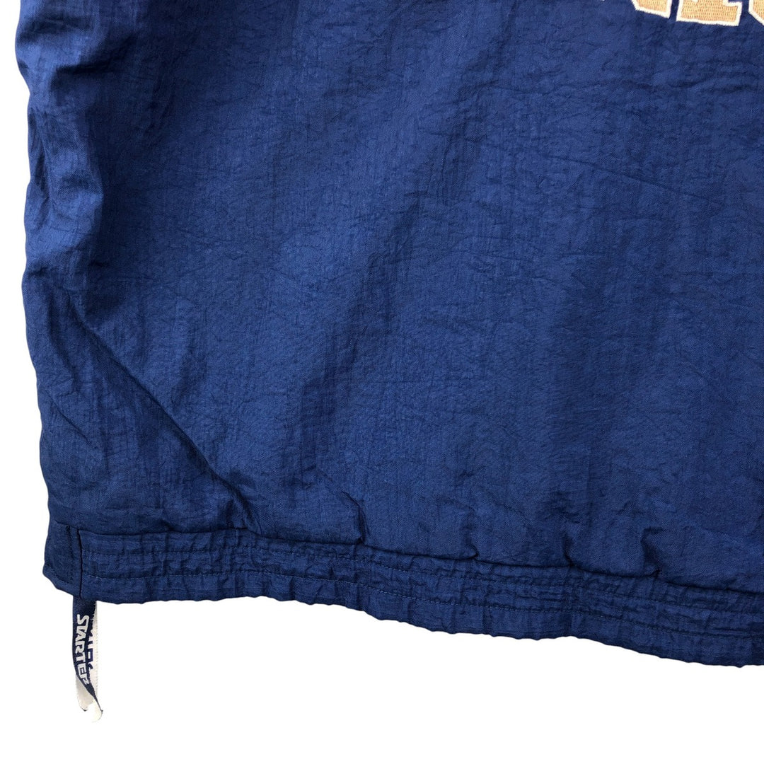 90'S Starter Notre Dame Fighting Irish College Padded Anorak Parka, Men's Size XL Polyurethane Coated Nylon navy blue type Vintage Second Hand