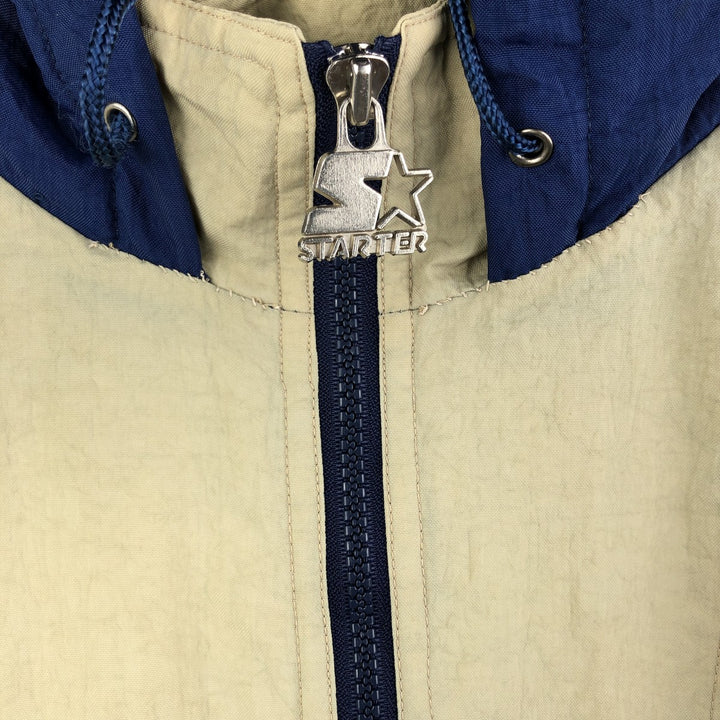 90'S Starter Notre Dame Fighting Irish College Padded Anorak Parka, Men's Size XL Polyurethane Coated Nylon navy blue type Vintage Second Hand