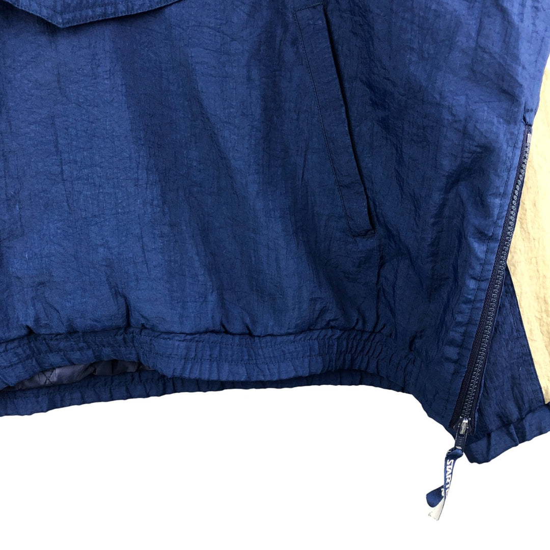 90'S Starter Notre Dame Fighting Irish College Padded Anorak Parka, Men's Size XL Polyurethane Coated Nylon navy blue type Vintage Second Hand