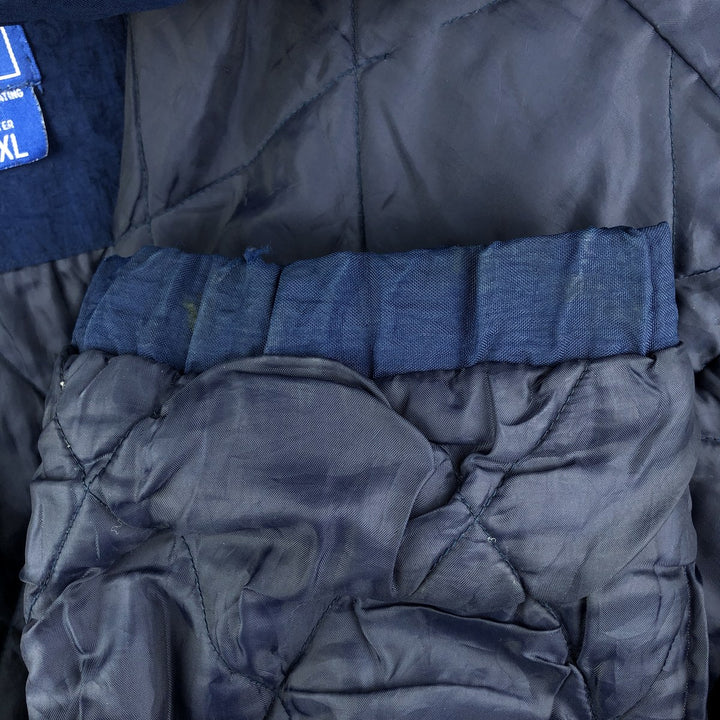 90'S Starter Notre Dame Fighting Irish College Padded Anorak Parka, Men's Size XL Polyurethane Coated Nylon navy blue type Vintage Second Hand