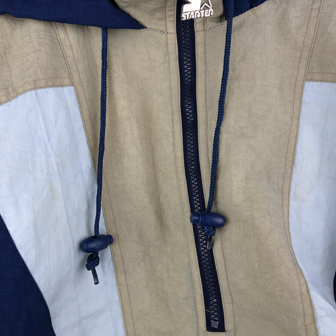 90'S Starter Notre Dame Fighting Irish College Padded Anorak Parka, Men's Size XL Polyurethane Coated Nylon navy blue type Vintage Second Hand