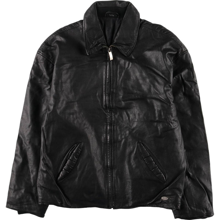 Mercedes-Benz padded swing-top leather jacket, size L, men's genuine leather black type Vintage Second Hand