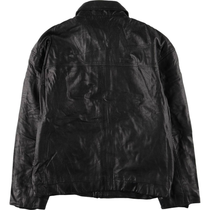 Mercedes-Benz padded swing-top leather jacket, size L, men's genuine leather black type Vintage Second Hand