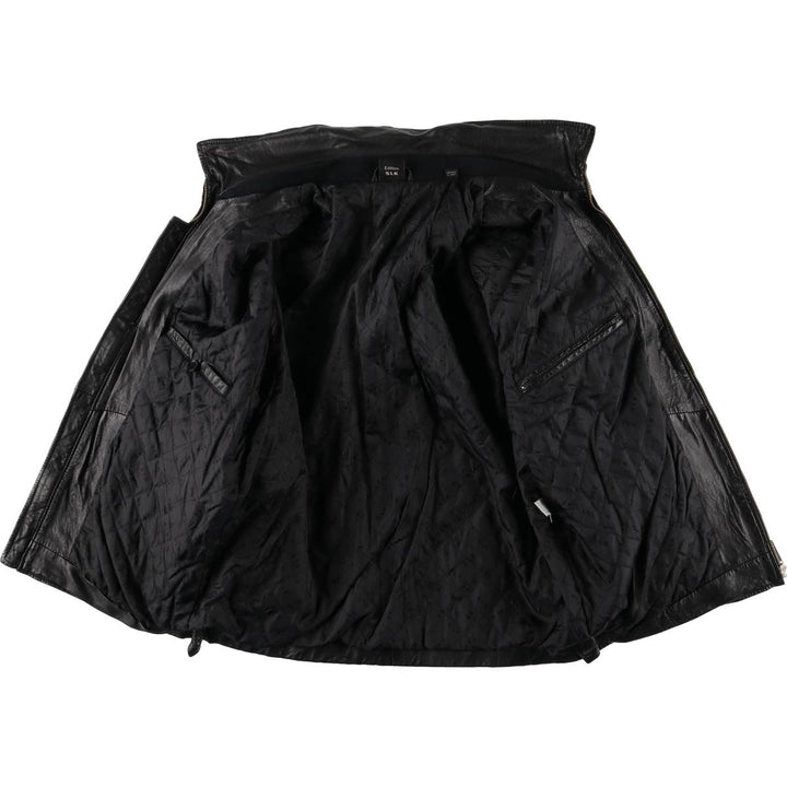 Mercedes-Benz padded swing-top leather jacket, size L, men's genuine leather black type Vintage Second Hand