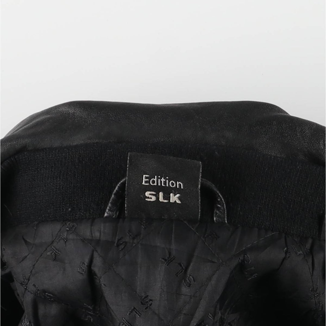 Mercedes-Benz padded swing-top leather jacket, size L, men's genuine leather black type Vintage Second Hand