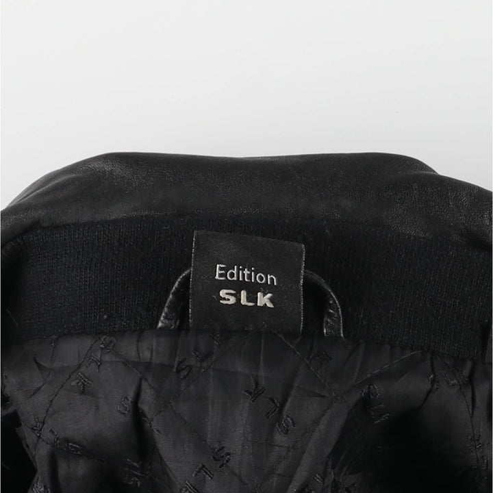 Mercedes-Benz padded swing-top leather jacket, size L, men's genuine leather black type Vintage Second Hand