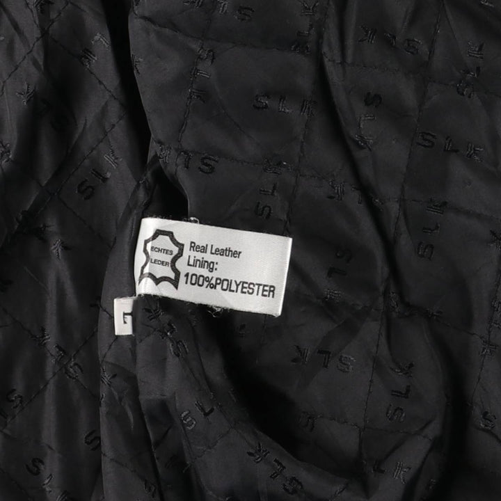 Mercedes-Benz padded swing-top leather jacket, size L, men's genuine leather black type Vintage Second Hand