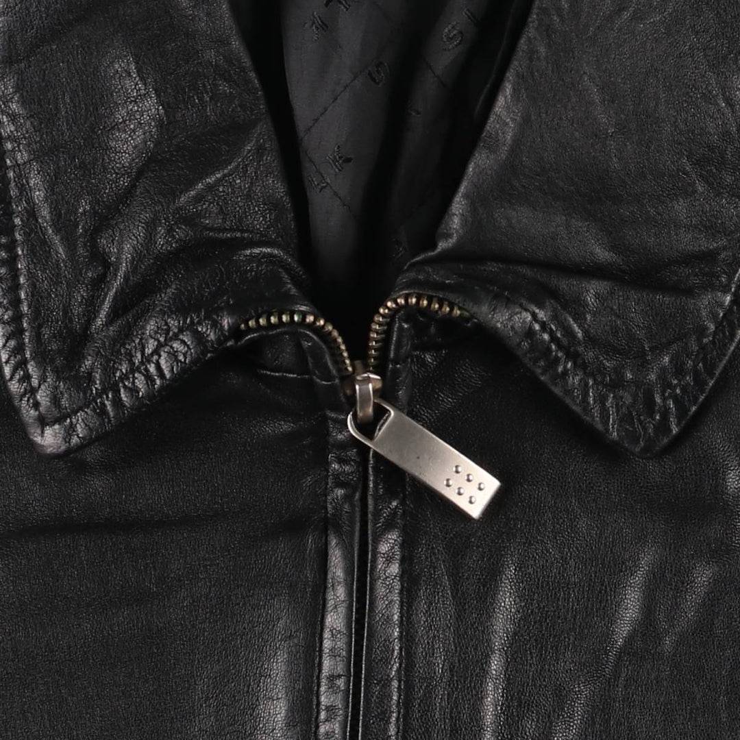 Mercedes-Benz padded swing-top leather jacket, size L, men's genuine leather black type Vintage Second Hand