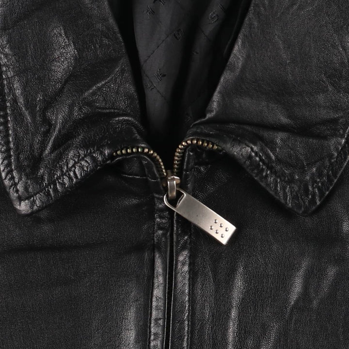 Mercedes-Benz padded swing-top leather jacket, size L, men's genuine leather black type Vintage Second Hand