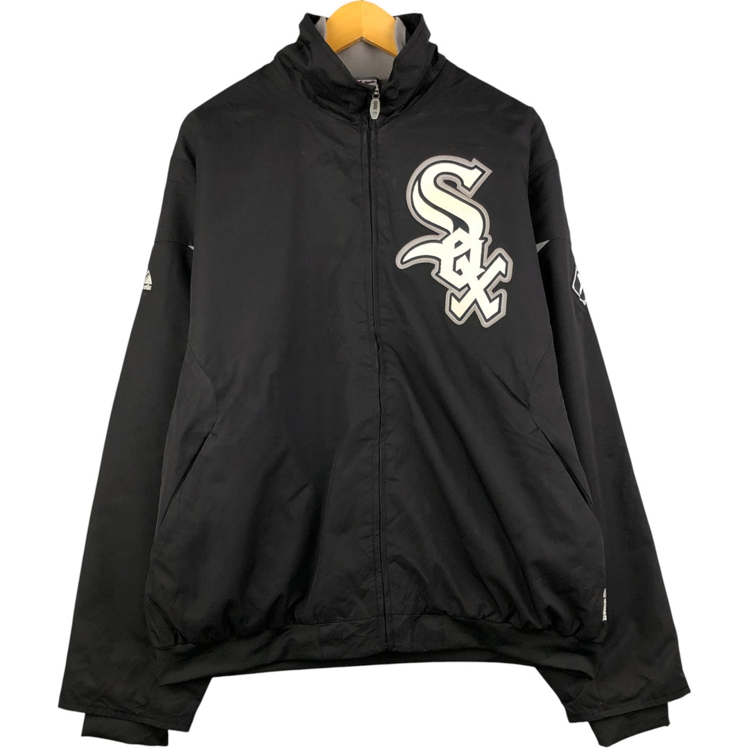 Majestic MLB Chicago White Sox THERMA BASE Padded Puffer Jacket, Men's Size L polyester black type Vintage Second Hand