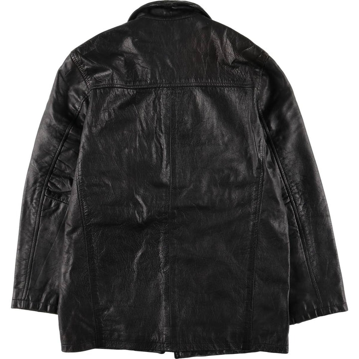 Redskins Padded Leather Car Coat, Men's Size Medium genuine leather black type Vintage Second Hand
