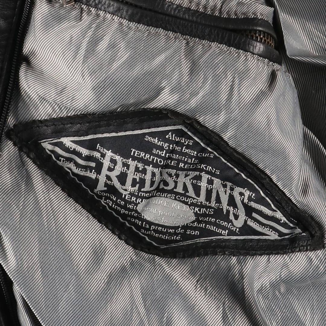 Redskins Padded Leather Car Coat, Men's Size Medium genuine leather black type Vintage Second Hand