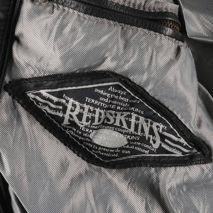 Redskins Padded Leather Car Coat, Men's Size Medium genuine leather black type Vintage Second Hand