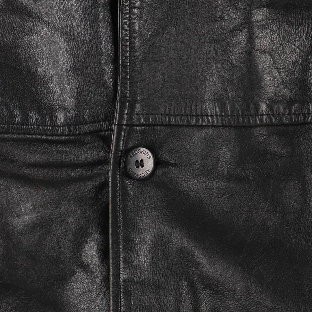 Redskins Padded Leather Car Coat, Men's Size Medium genuine leather black type Vintage Second Hand