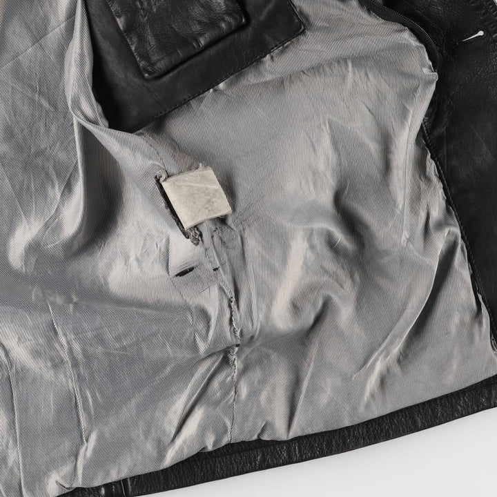 Redskins Padded Leather Car Coat, Men's Size Medium genuine leather black type Vintage Second Hand