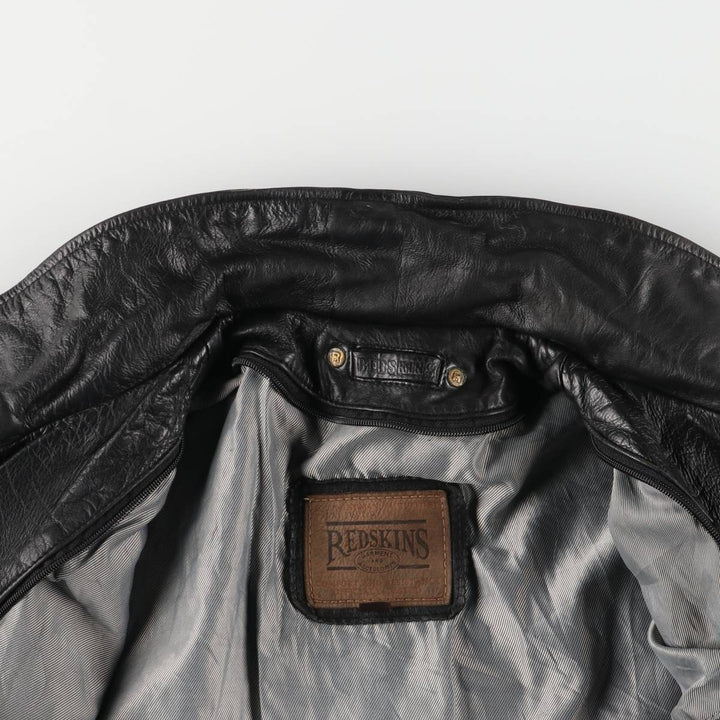 Redskins Padded Leather Car Coat, Men's Size Medium genuine leather black type Vintage Second Hand