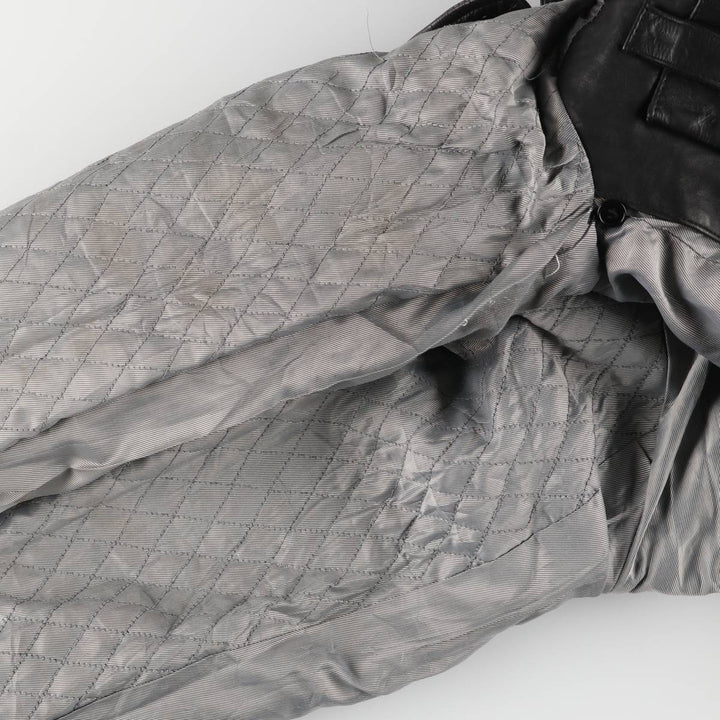 Redskins Padded Leather Car Coat, Men's Size Medium genuine leather black type Vintage Second Hand